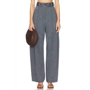 NEW MATTHEW BRUCH pleated barrel trouser in denim